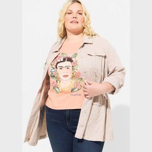 Torrid Chateau Gray Double Gauze Utility Anorak